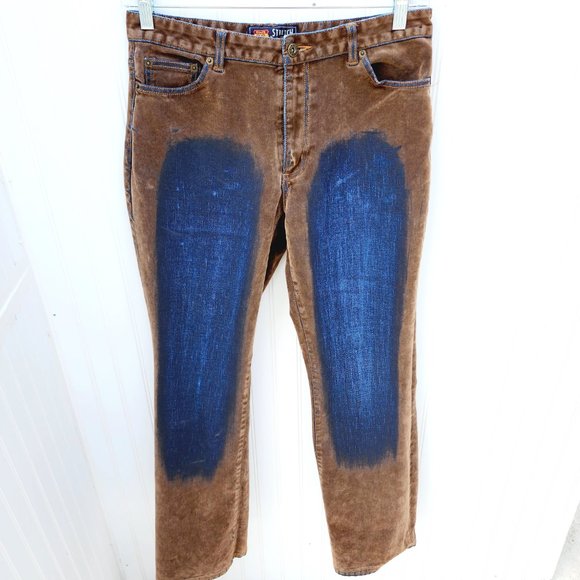 Route 66 Women Stretch Fit Jeans Size 12 Brown Velvet Faded /Distressed Design - Picture 2 of 10